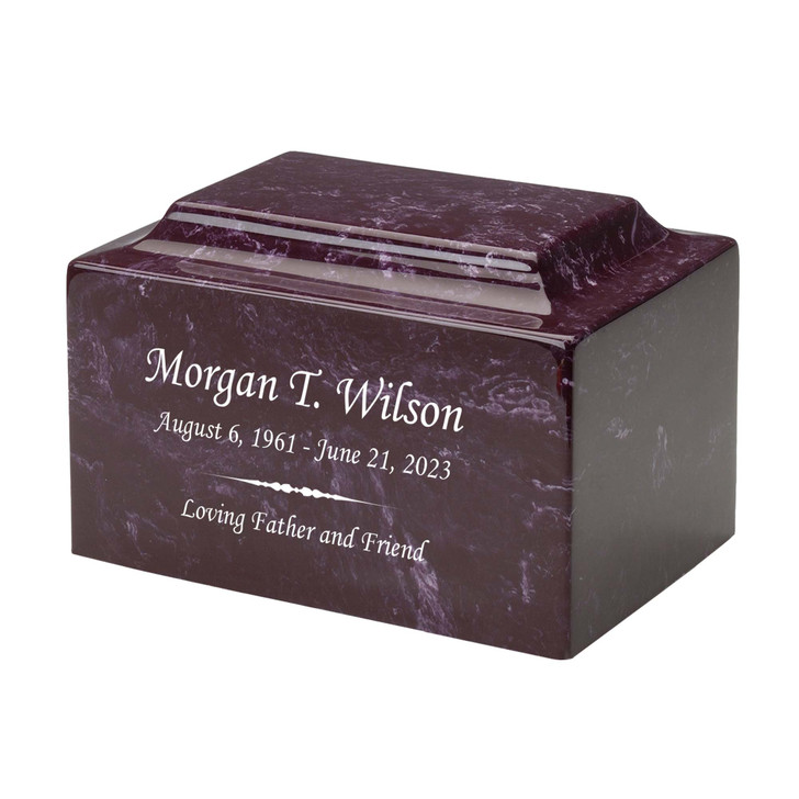 Personalized Text Classic Cultured Marble Cremation Urn
