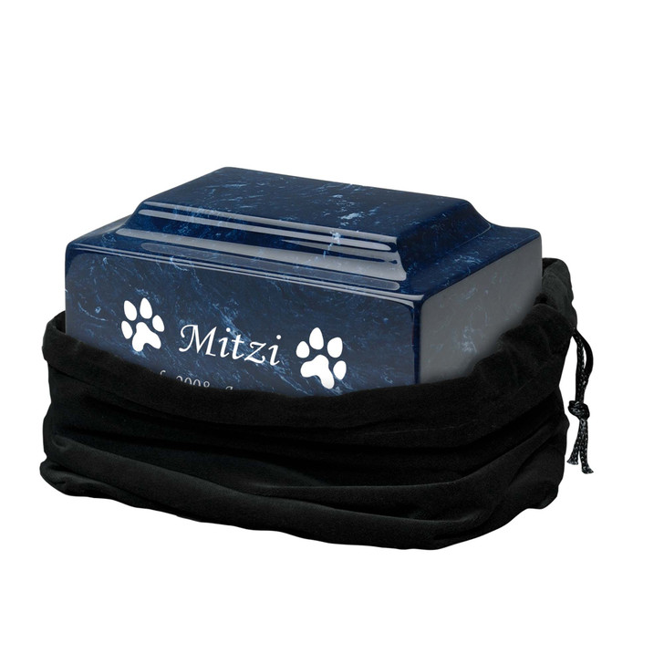Paw Prints Pet Classic Cultured Marble Cremation Urn