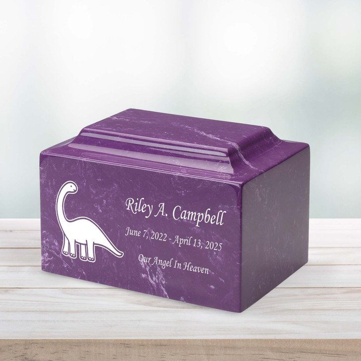 Dinosaur Baby Infant Child Classic Cultured Marble Cremation Urn