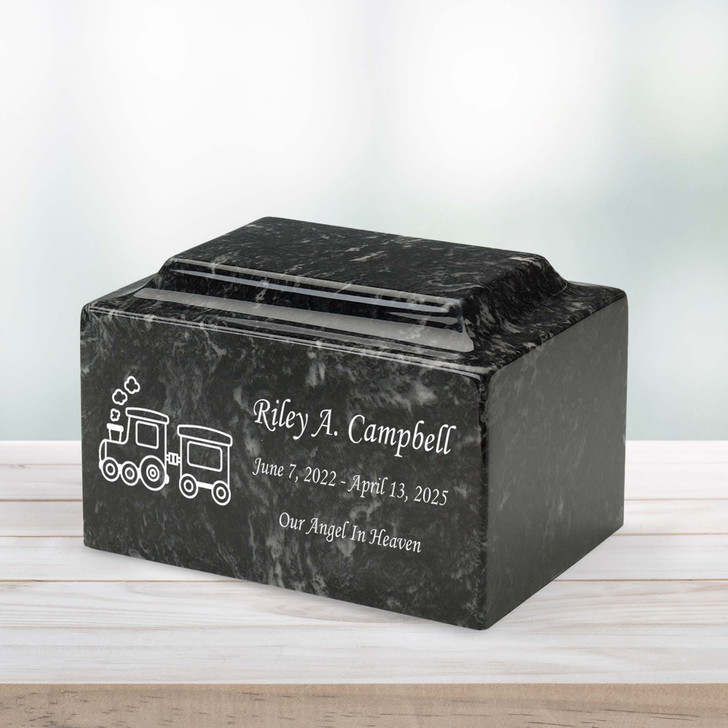 Train Baby Infant Child Classic Cultured Marble Cremation Urn
