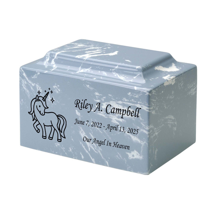 Unicorn Baby Infant Child Classic Cultured Marble Cremation Urn