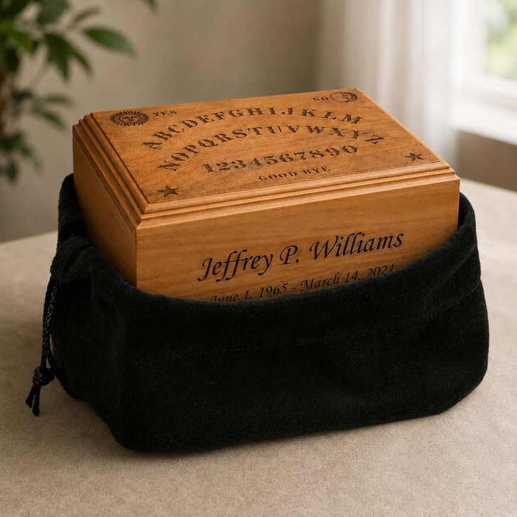 Ouija Board Cremation Urn Solid Cherry Wood Cremation Urn