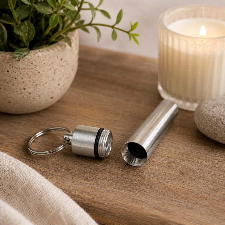 Keychain Keepsake Metal Scattering Tube