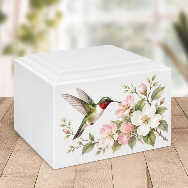 Hummingbird Glory Stonewood Cremation Urn