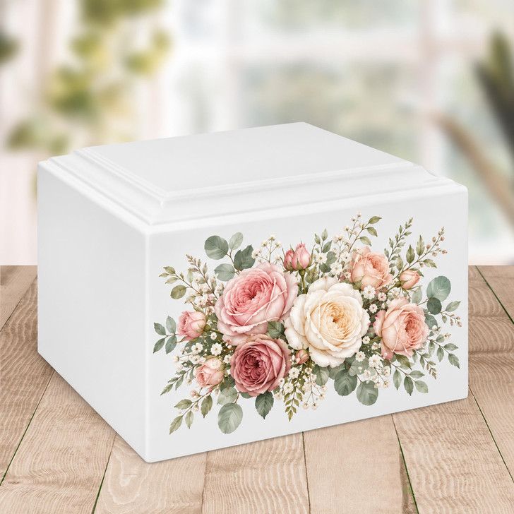 Rose Bouquet Stonewood Cremation Urn