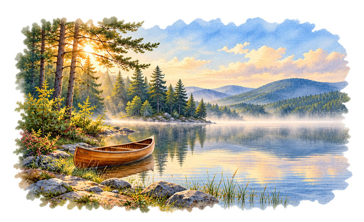 Sunrise Canoe Stonewood Cremation Urn