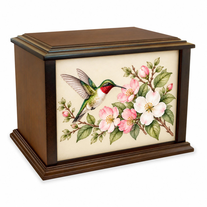 Hummingbird Glory Eternal Reflections Wood Cremation Urn