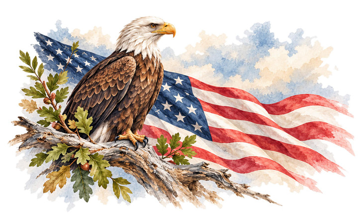 Valor Eagle Flag Eternal Reflections Wood Cremation Urn