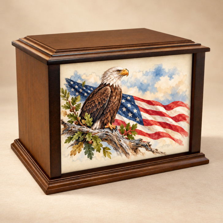Valor Eagle Eternal Reflections Wood Cremation Urn