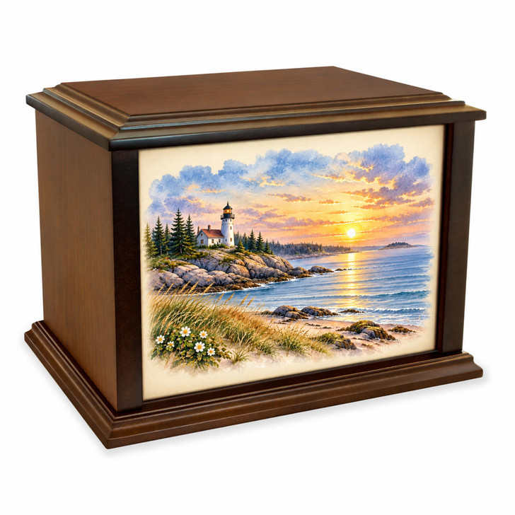 Lighthouse Sunset Eternal Reflections Wood Cremation Urn