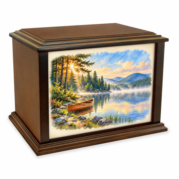 Sunrise Canoe Eternal Reflections Wood Cremation Urn