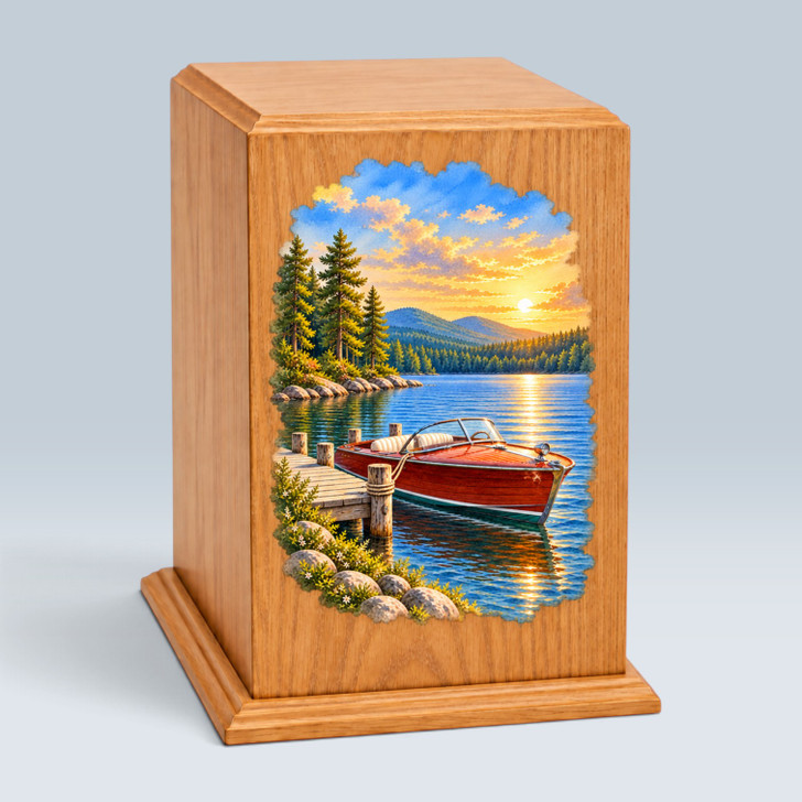 Runabout Lake Tower Wood Cremation Urn