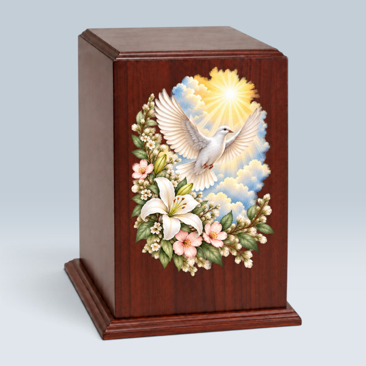 Spirit Dove Tower Wood Cremation Urn