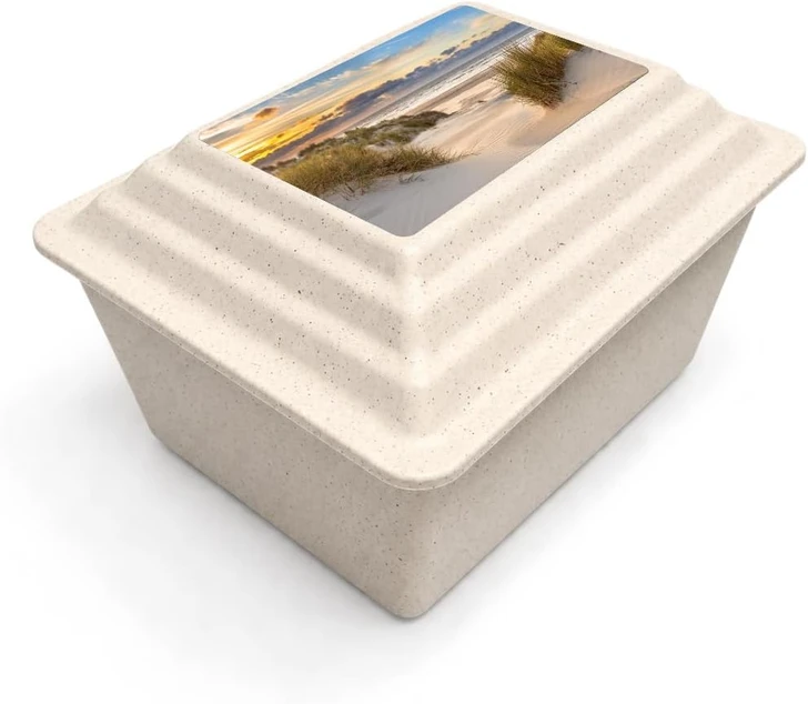 Sand Dune White Granite Safeguard Cremation Urn Vault - Injection Molded ABS Burial Vault - Made in the U.S.A.