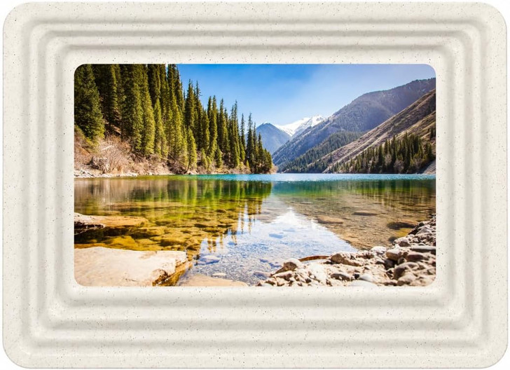 Mountain Stream White Granite Safeguard Cremation Urn Vault - Injection Molded ABS Burial Vault - Made in the U.S.A.