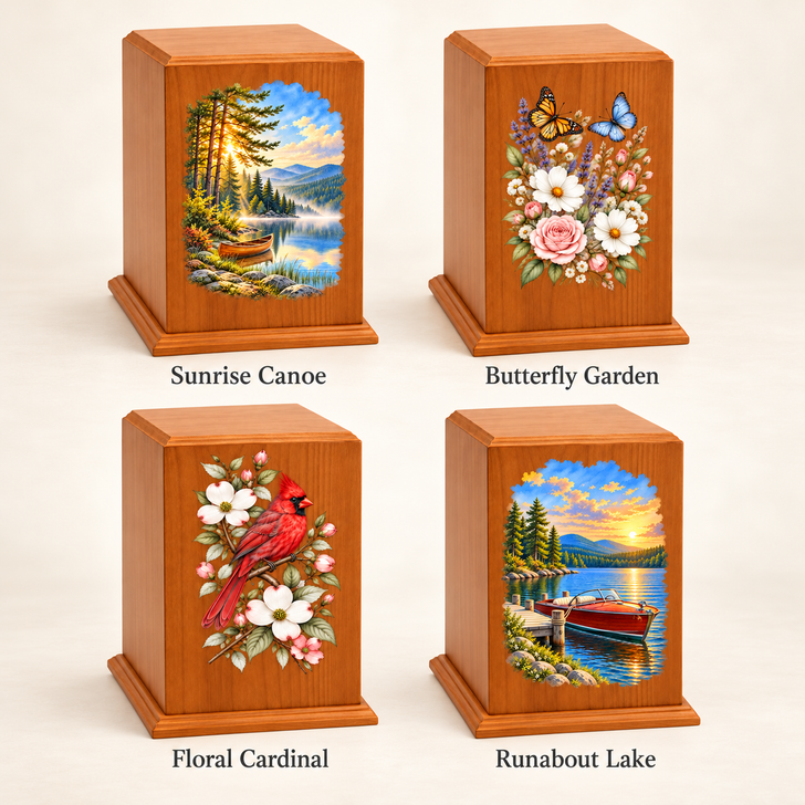 Life in Color Tower Wood Cremation Urn - 4 Pack
