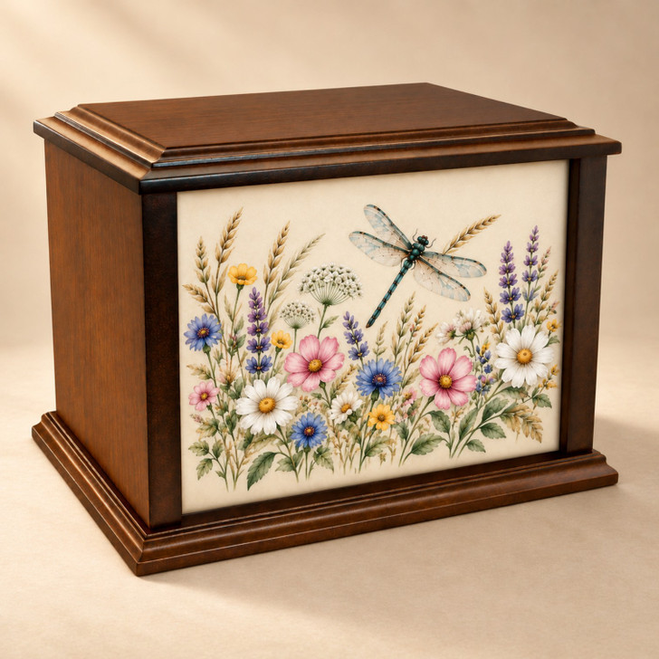 Dragonfly Summer  Eternal Reflections Wood Cremation Urn