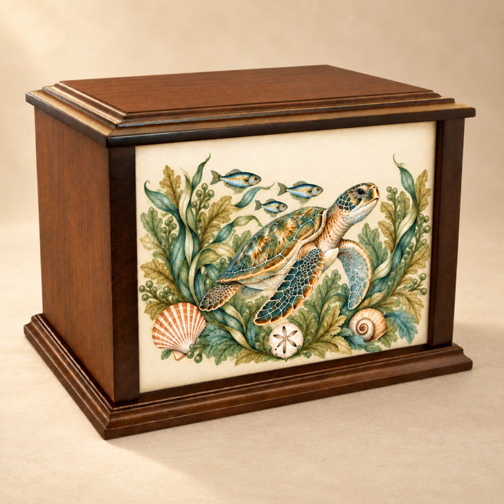 Sea Turtle Eternal Reflections Wood Cremation Urn