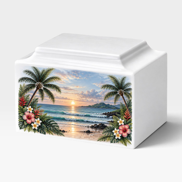 Tropical Sunset Classic MacKenzie Cultured Marble Cremation Urn