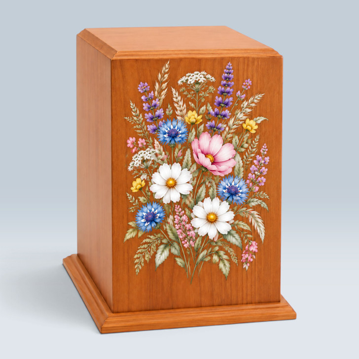 Wildflower Meadow Tower Wood Cremation Urn