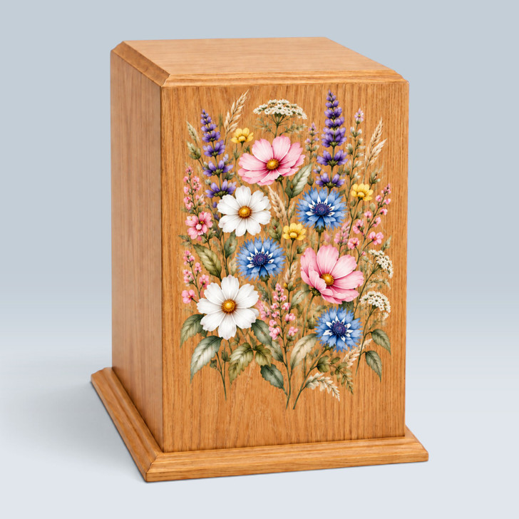 Wildflower Meadow Tower Wood Cremation Urn