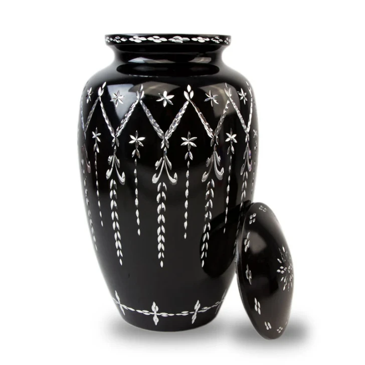 Black Garland Drop Cremation Urn