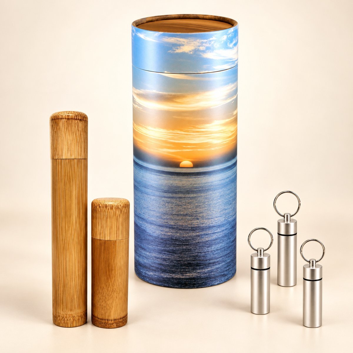 Scattering urn and bamboo keepsakes