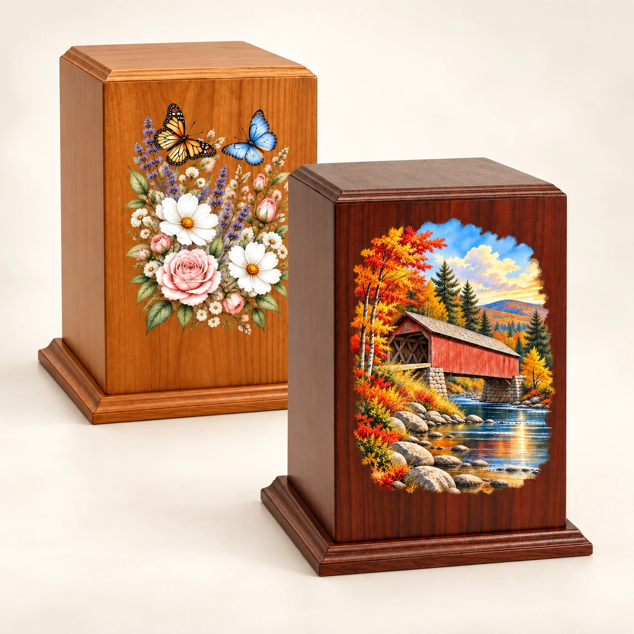 Tower Wood Life in Color urns