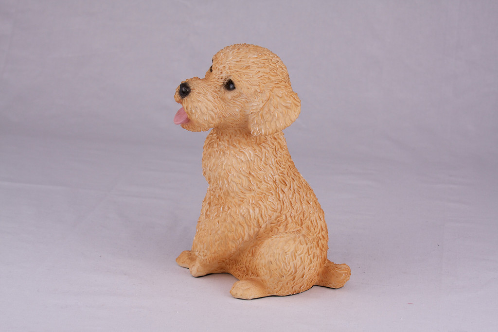 Apricot Miniature Poodle Dog Hollow Figurine Pet Cremation Urn - 2764