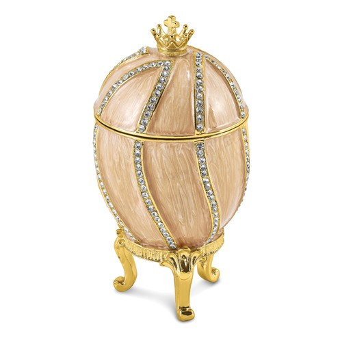 Bejeweled Champagne Egg Keepsake Box
