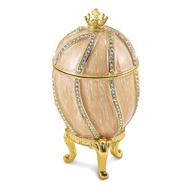 Bejeweled Champagne Egg Keepsake Box