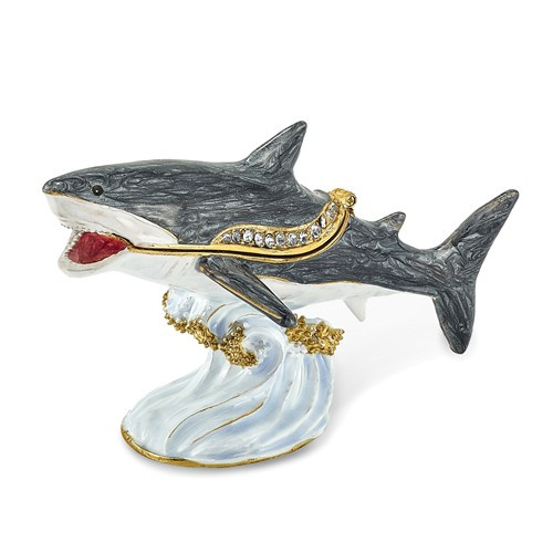 Bejeweled Great White Shark Keepsake Box