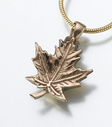 Cremation Necklace - Stainless Steel Maple Leaf Urn Pendant For Ashes, Memorial Keepsake