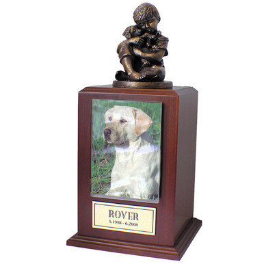 Small Friends Forever Photo Walnut Wood Pet Cremation Urn