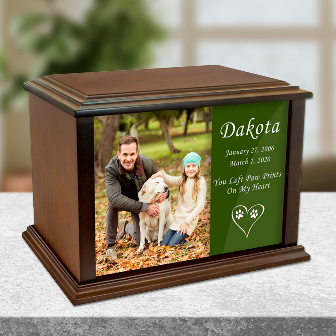 True Companion Dog Photo Wood Pet Cremation Urn