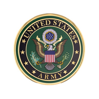 Army Green Aluminum Emblem - 4 Inch