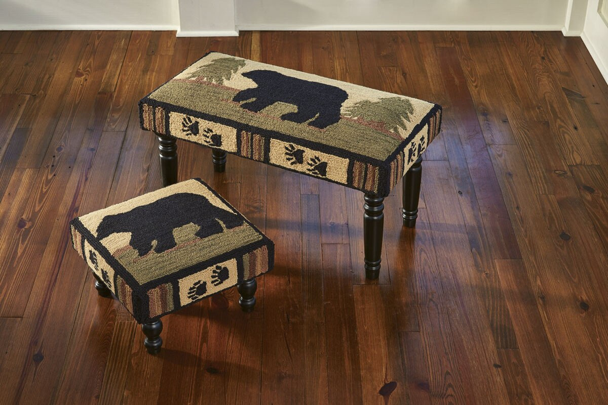 Adirondack Bear Hooked Stool - Thumbnail 5