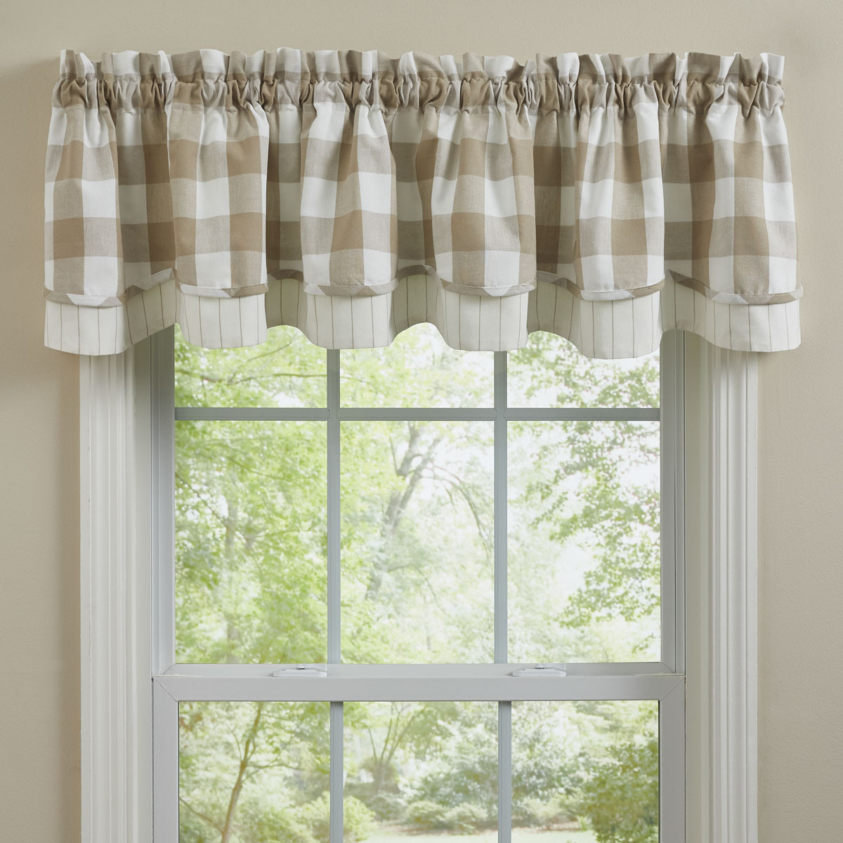 Wicklow Check Lined Layered Valance - Thumbnail 3