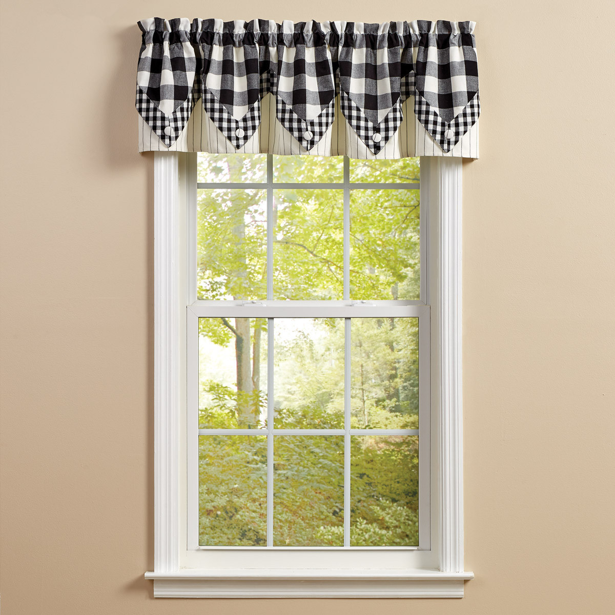 Wicklow Check Lined Point Valance 72x15