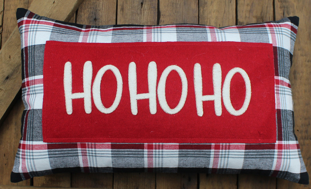 C Winter Plaid HOHOHO Pillow
