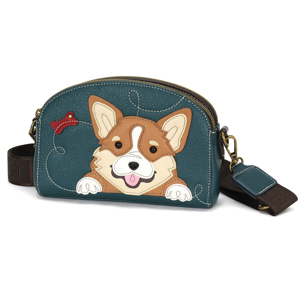 Toaster Crossbody - Corgi - turquoise - Schrock Shoppes