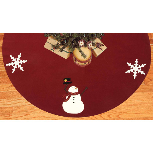 Happy Winter Days Barn Red Tree Skirt