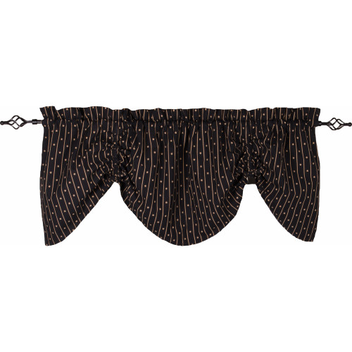 Little Stars Black - Nutmeg Gathered Valance