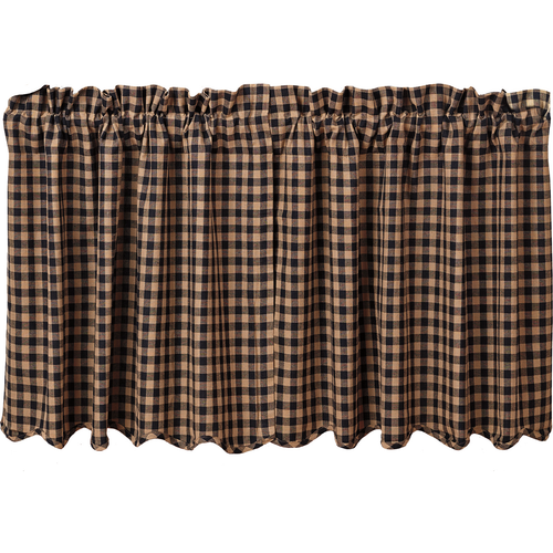 Black Check Scalloped Tier Set of 2 L24xW36