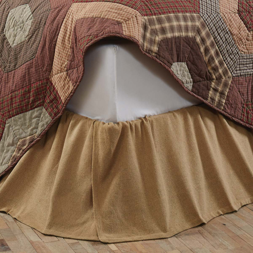 Burlap Natural Ruffled Twin Bed Skirt 39x76x16