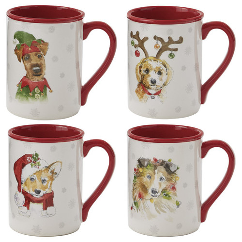 HOLIDAY PAWS MUG - 4 ASSORTED