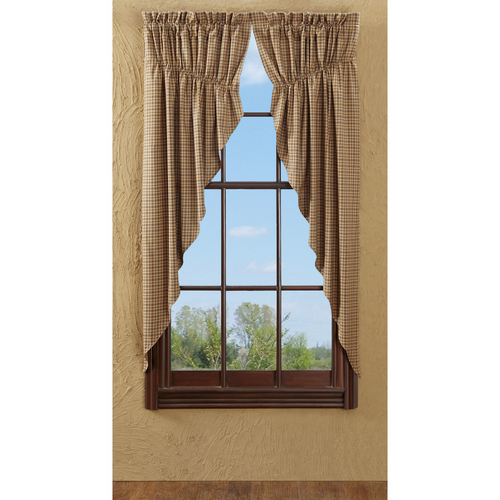 Millsboro Prairie Curtain Scalloped Lined Set of 2 63x36x18