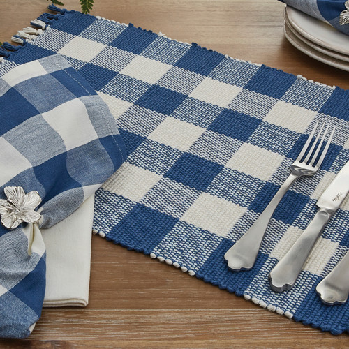 WICKLOW CHECK TABLE RUNNER 13X54 CHINA BLUE