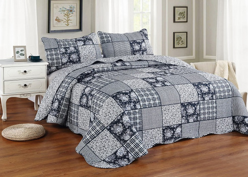 Ebony (Blk) Queen Quilt SET