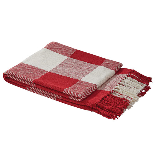 WICKLOW CHECK THROW 50X60 RED/CREAM